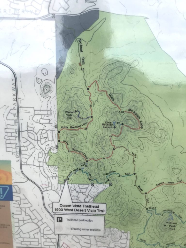 Desert Vista Trailhead Hikes, Phoenix Sonoran Preserve Map