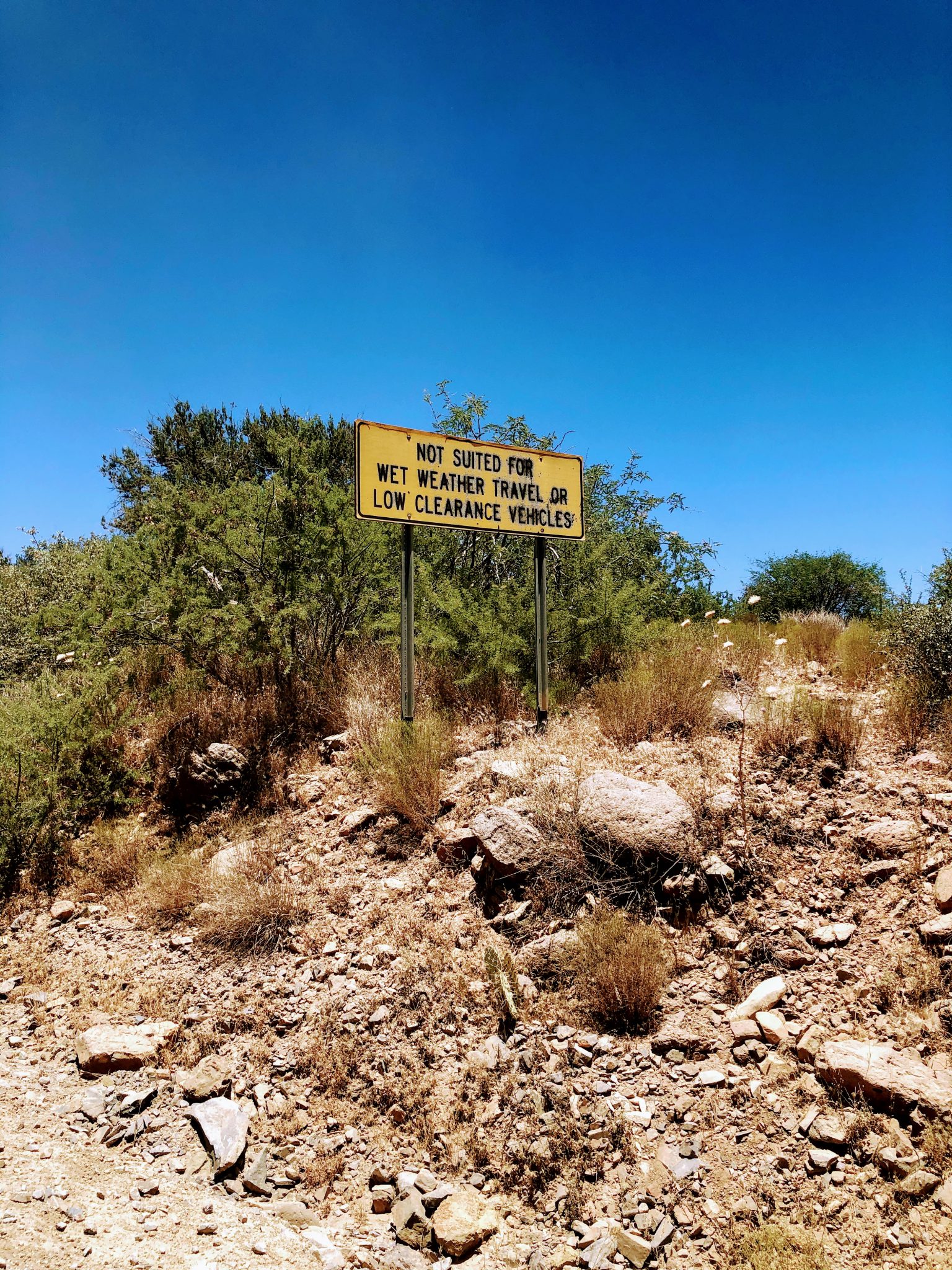 Bloody Basin Road Tonto National Forest not suitable for passenger cars