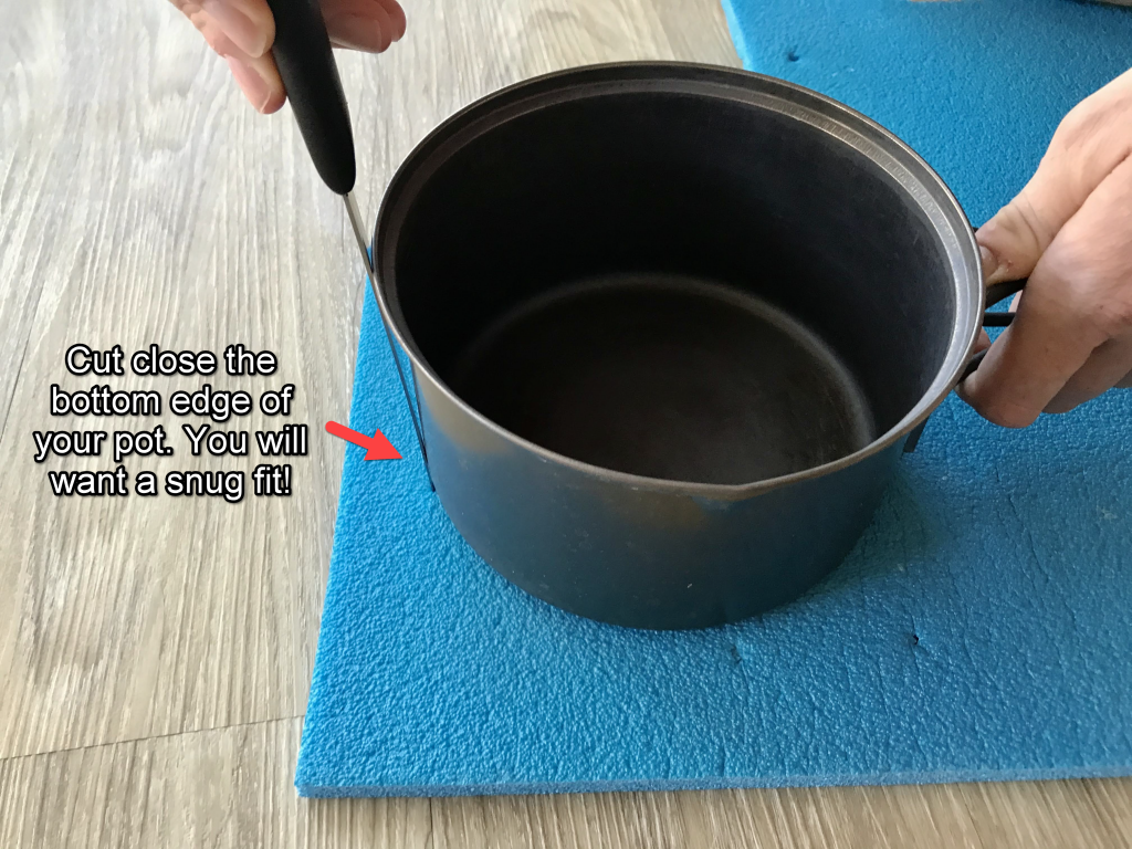 how to make a closed cell foam pot cozy bottom circle
