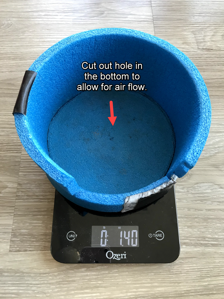 how to make a closed cell foam pot cozy hole in bottom