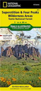 Nat geo 851 superstition and 4 peaks wilderness area map