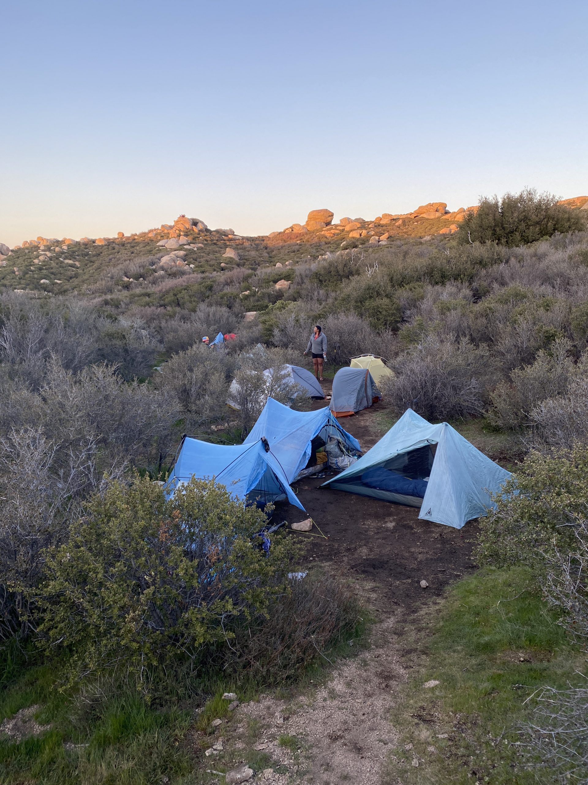 PCT tent city at mile 56.2